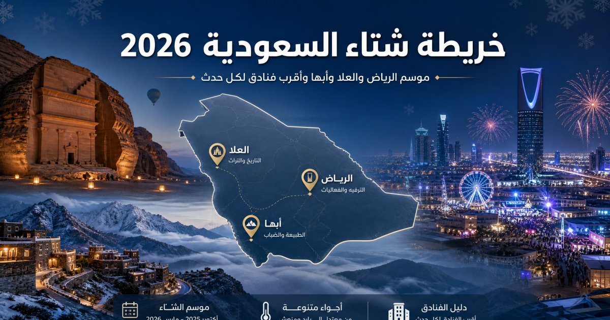 خريطة شتاء السعودية 2026: الفعاليات والفنادق