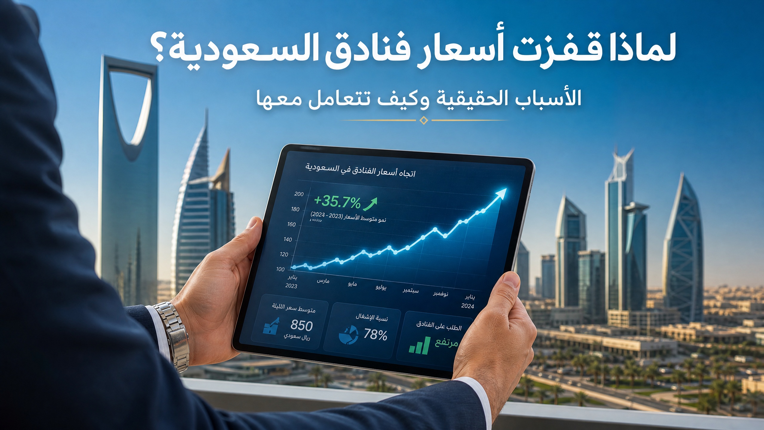 رسم بياني يوضح قفزات أسعار الفنادق في السعودية خلال المواسم والأحداث الكبرى