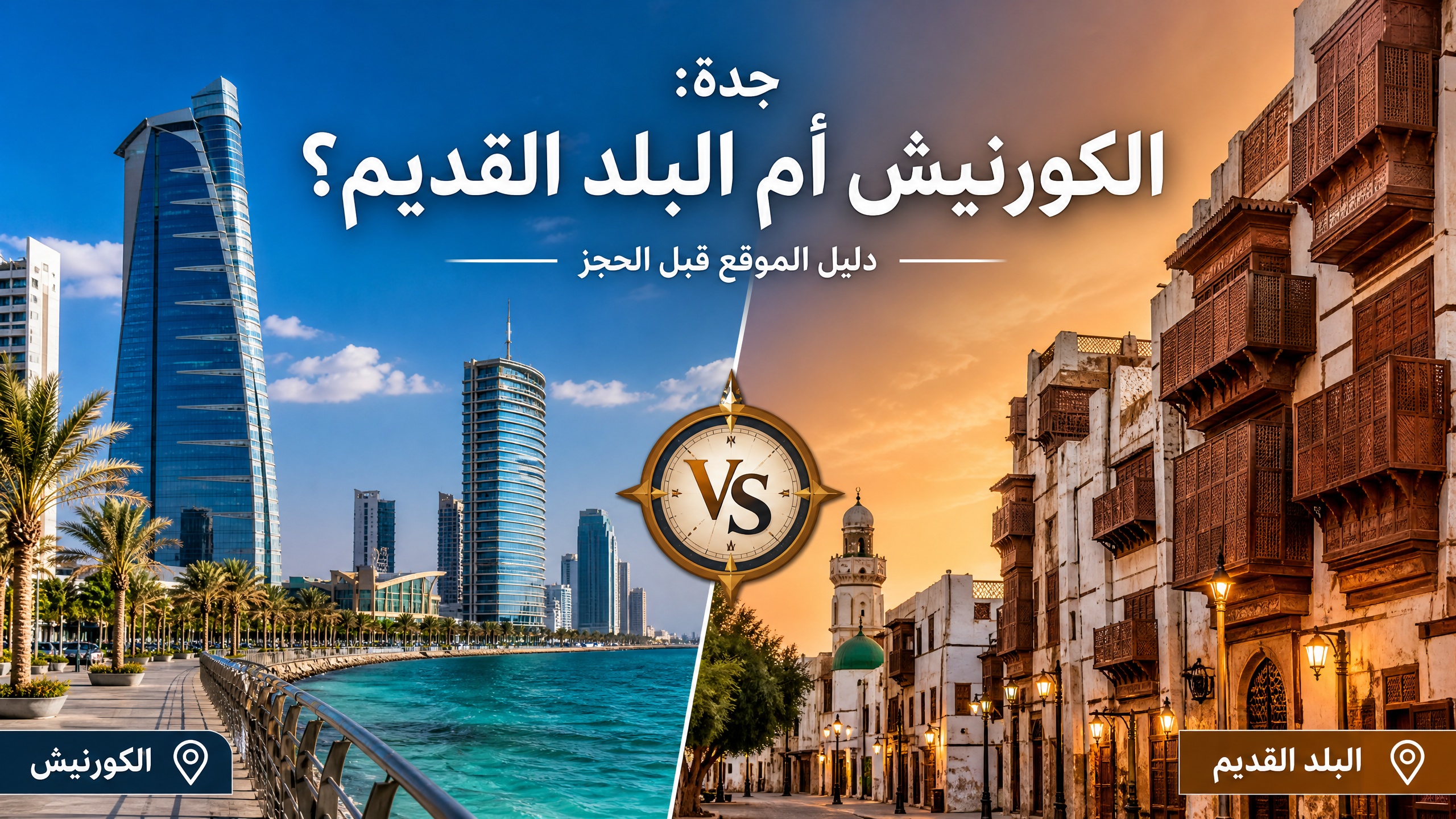 مقارنة بين كورنيش جدة الحديث والبلد القديم التراثي لاختيار منطقة الإقامة
