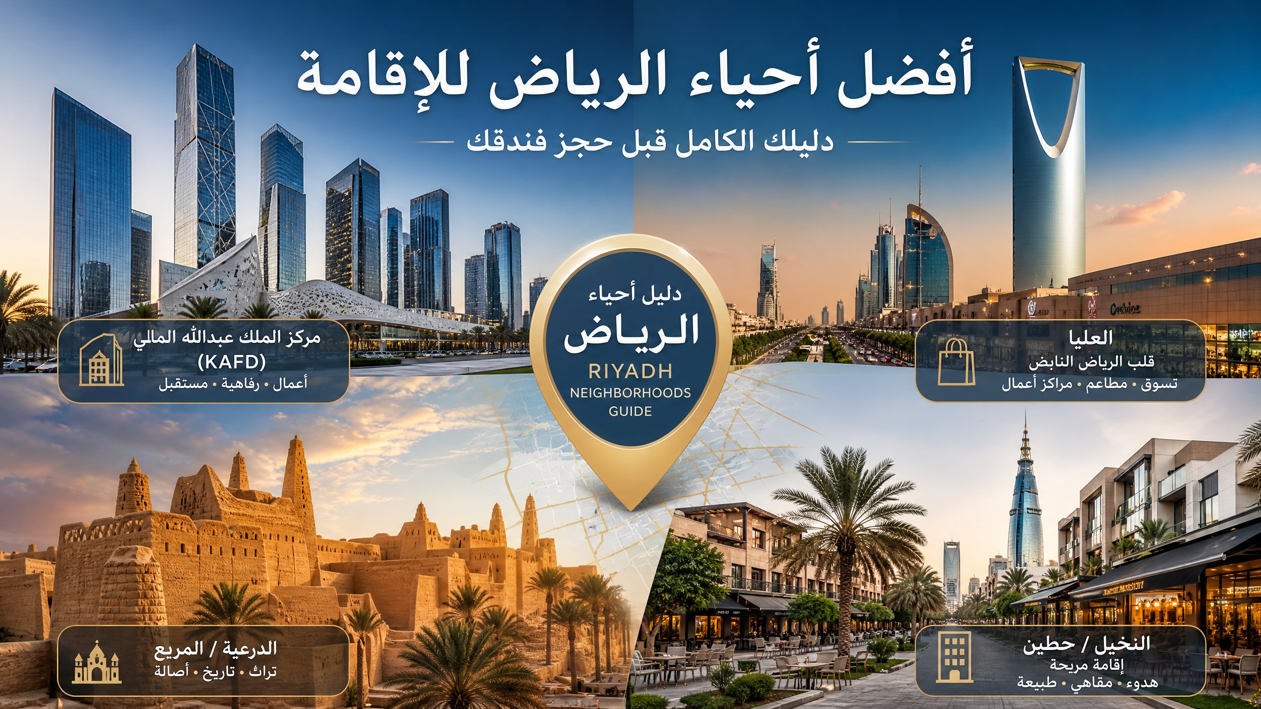 أحياء الرياض التجارية والسكنية لاختيار الحي المناسب قبل حجز الفندق