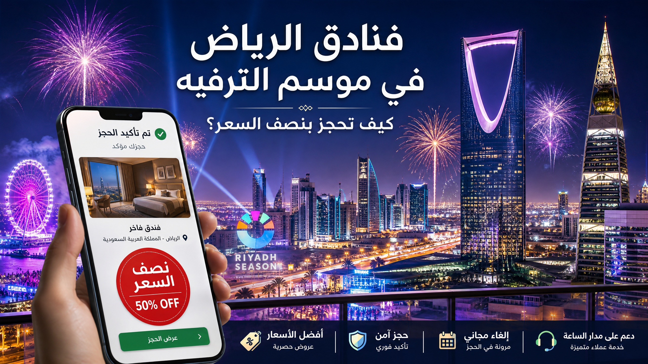 بوليفارد الرياض ومسرح فعاليات موسم الترفيه مع فنادق قريبة بأسعار معقولة