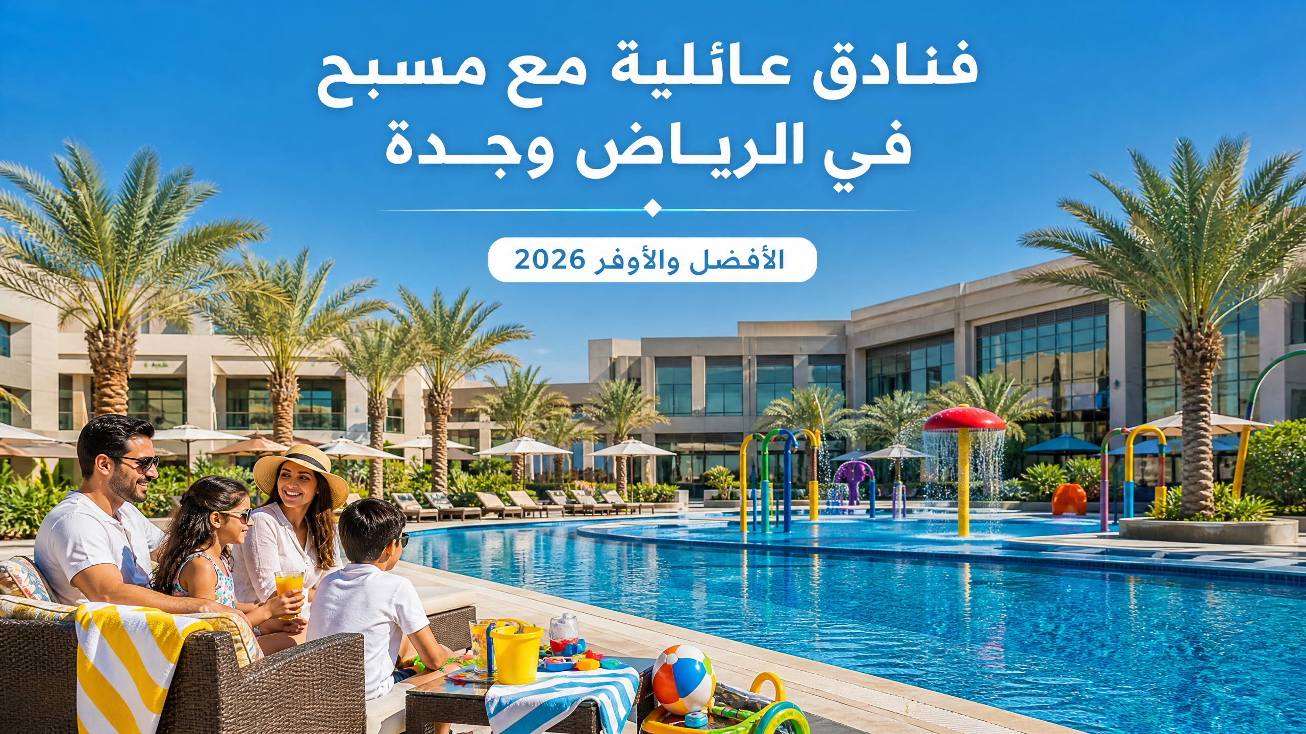 فندق عائلي في الرياض أو جدة بمسبح آمن للأطفال ومرافق ترفيهية للعائلات